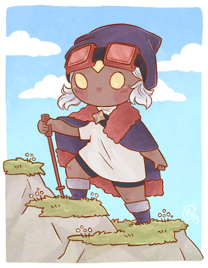 Bean wearing the Upbeat Hiker cosmetics art by KainoShu